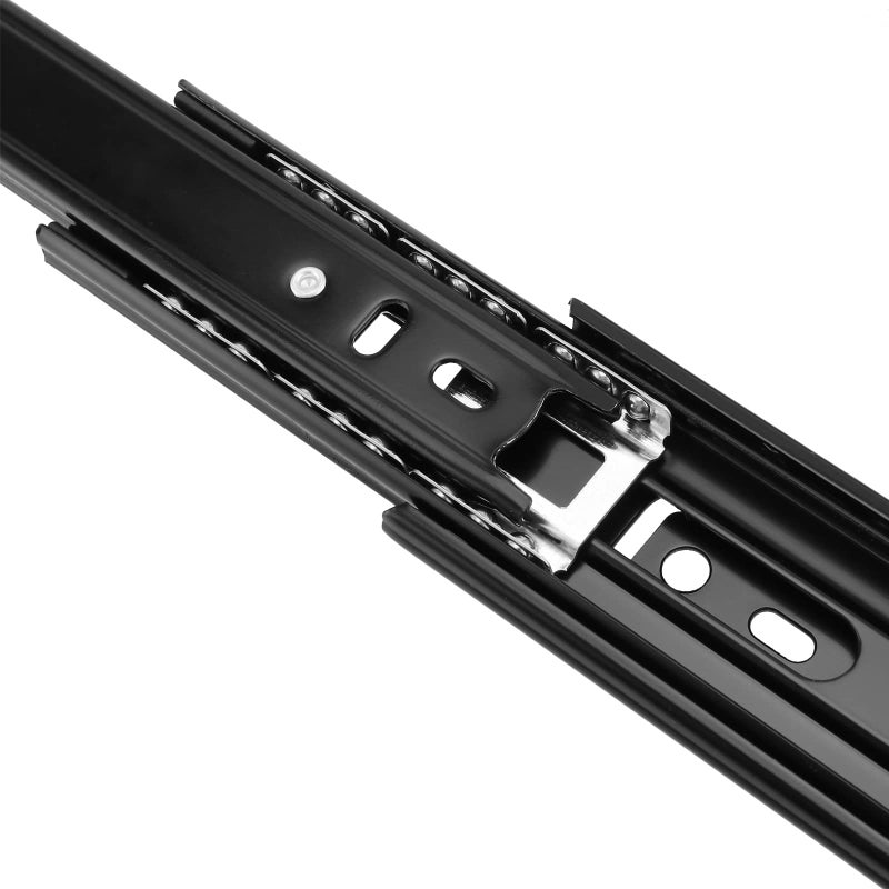 MOUYAT 8 PCS 8 Inch Full Extension Drawer Slides  Telescopic Ball Bearing Drawer Cabinet Glides with Mounting Screws  Side Mounted Slide Rails for Kitchen Cabinets  Drawers  Black - Image 3